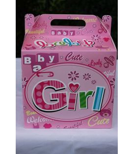 Cutie botez caserata roz fetite