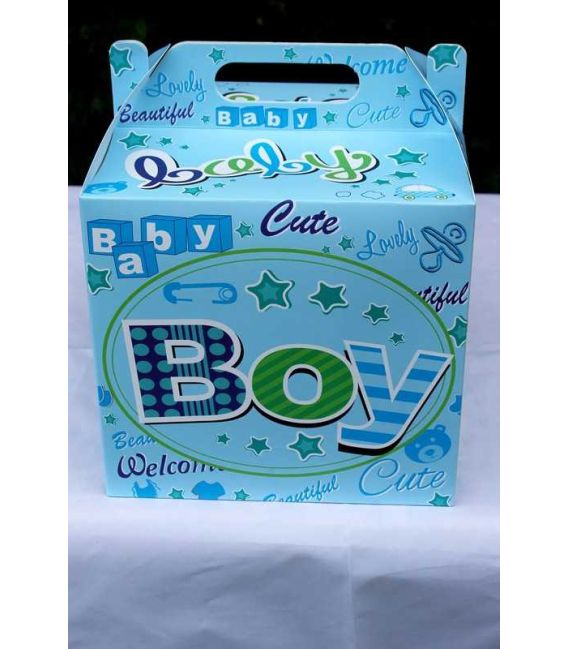 Cutie botez caserata cu maner de baieti