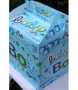 Cutie botez caserata cu maner de baieti