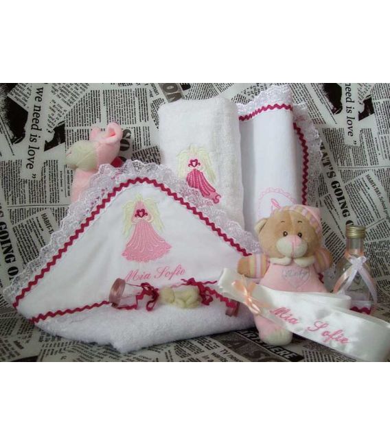 Trusou botez personalizat Ingeras cu inimioara