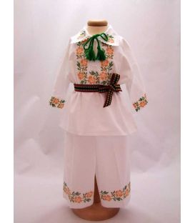 Costum national botez floare portocalie