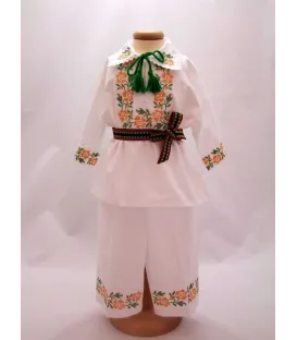 Costum national botez floare portocalie