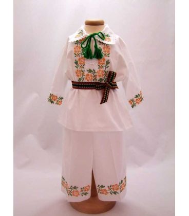 Costum national botez floare portocalie