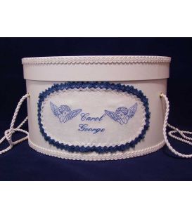Cutie rotunda botez personalizata doi ingerasi
