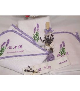Trusou botez personalizat lavanda
