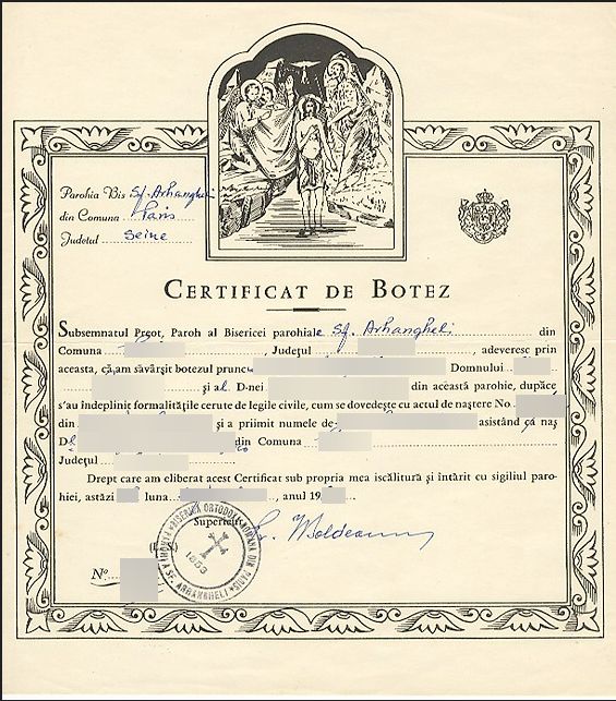 Certificat de botez