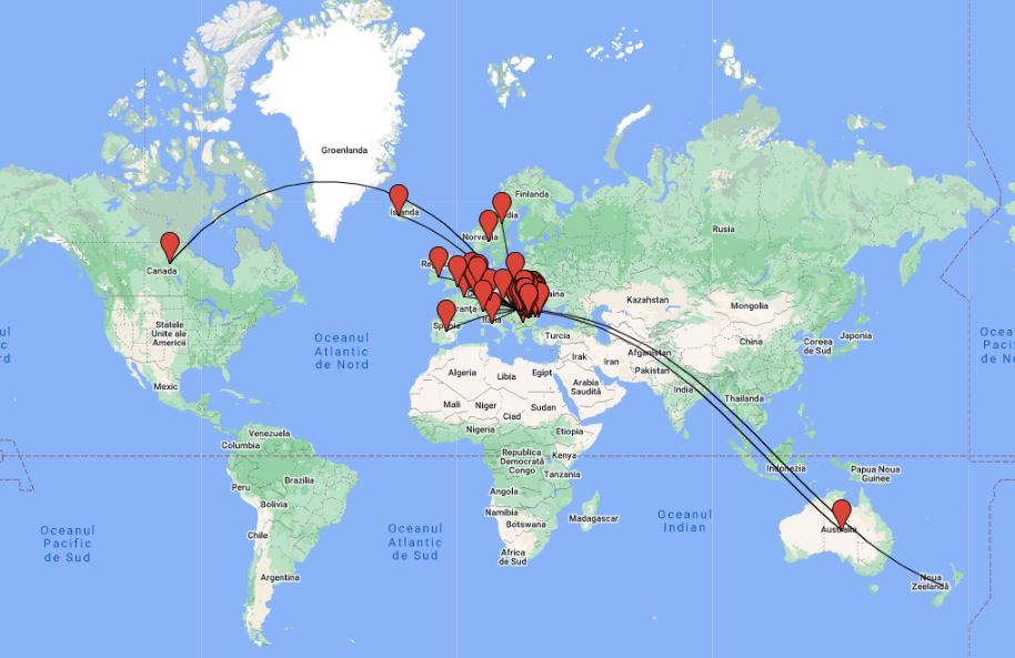 Livrare internationala a comenzilor. Unde s-au livrat comenzile Atelierele Cris